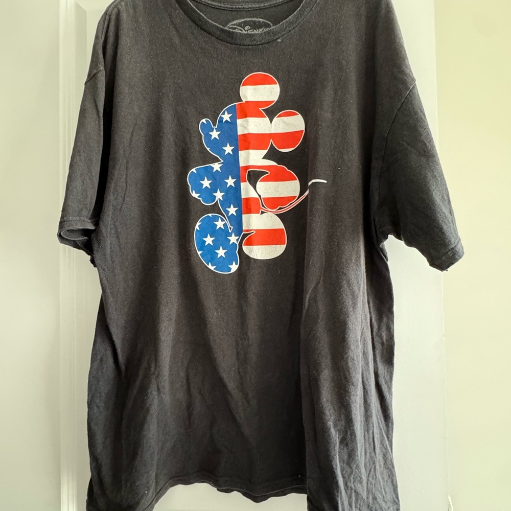 Disney Patriotic Mickey Mouse Black T-Shirt Size 2XL